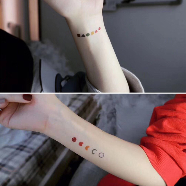 Colorful Heart Shape Rainbow Smile Face Finger Hand Arm Temporary Sticker Tattoo Waterproof Lovely Customized Small Stickers