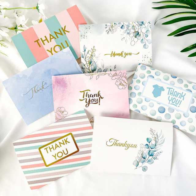 Personalized Cardboard Thank You Cards Custom with Logo And Envelope, Thank You for Your Order Card