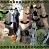 Halloween Party Window Clings Decor Scary Silhouette Spooky Glow in The Dark Halloween Luminous Bat Halloween Bat Stickers