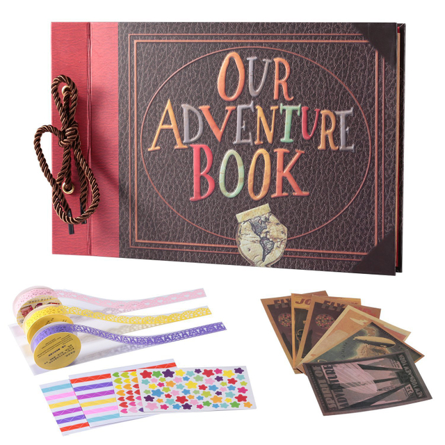 Retro Style Vintage Guestbook Our Adventure Book Scrapbook Photo Album Travel Diary Photo Book for Couples