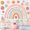 Bohemia Style PVC Self Adhesive Kids Wall Sticker Decoration Child Nursery Rainbow Dot Multi-color Wall Decals Sticker