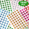 0.6" Diameter 6 Color Self Adhesive Holographic Small Shiny Star Stickers for Kids Reward Chart Behavior Chart Teacher Supplies