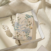 Vintage Flower Fabric Embroidery Floral Cover Loose-Leaf Notebook with Detachable Pages & Elegant Buttons