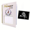 Spiral Bound Pregnancy Journal with Floral Design Golden Foil Cover Ultrasound Photo Slot Memory Diary Gift For New Moms
