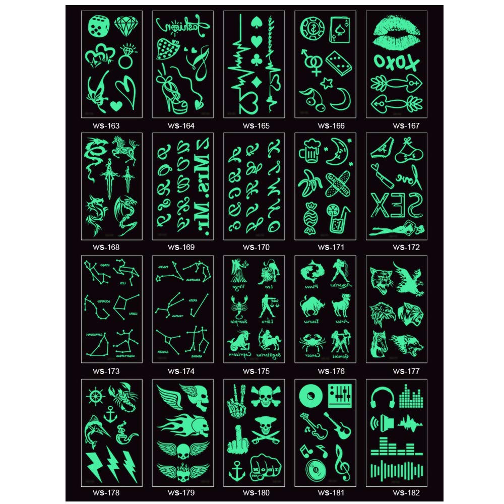 Custom Temporary Glow in the Dark Tattoos 