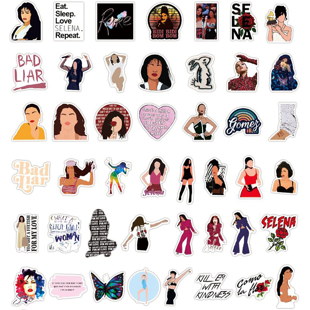 Pop Singer Selena Gomez Personalized Aesthetic Graffiti Stickers Waterproof for Skateboard