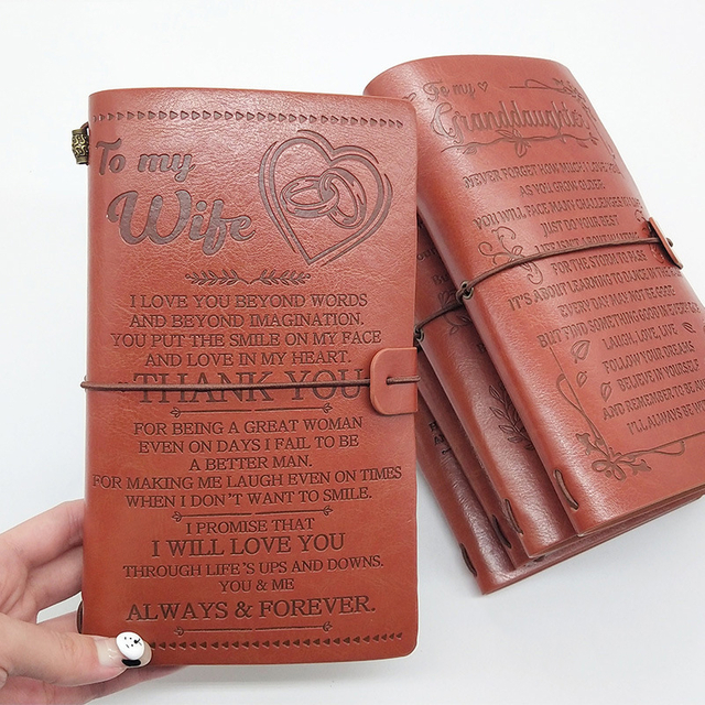 Old Vintage To My Daughter Sfot Leather Journal Refillable A6 Brown Custom Travel Journal Diary