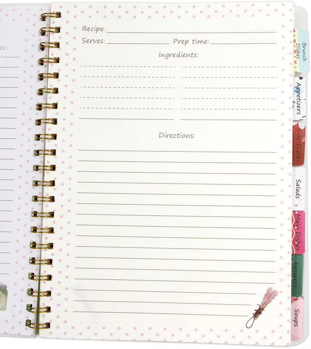 Recipe Notebook Journal Blank Cookbook Recipe Book 8.5" x 11" Blank Recipe Book to Write in with Tabs Stickers