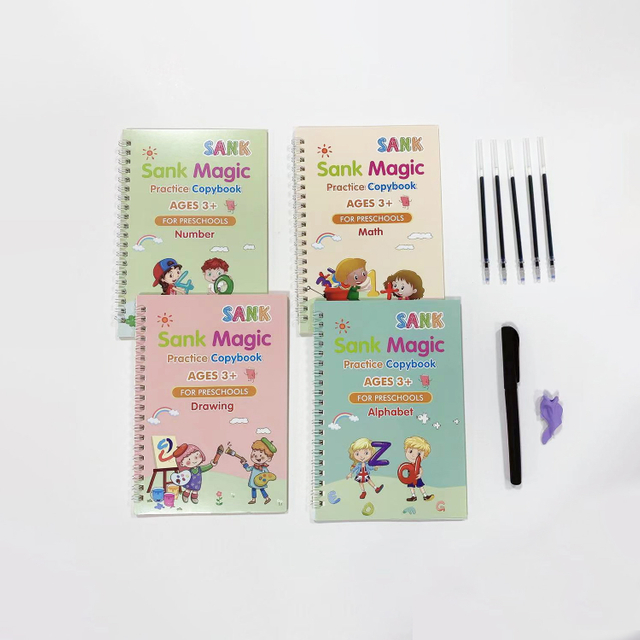Magic Practice Copybook for Kids Print Calligraphy Workbook Reusable