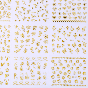 3D Self-Adhesive Nail Decals Gold Nail Art Design for Women