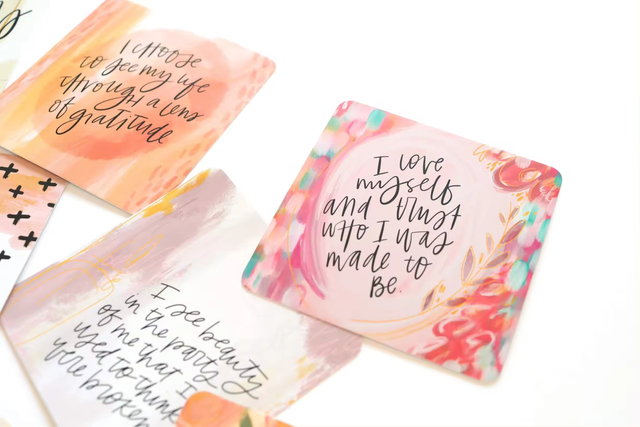 Custom Affirmation Cards Illustrated Inspirational Cards with Positive Affirmations To Help Daily Encouragement And Self Care