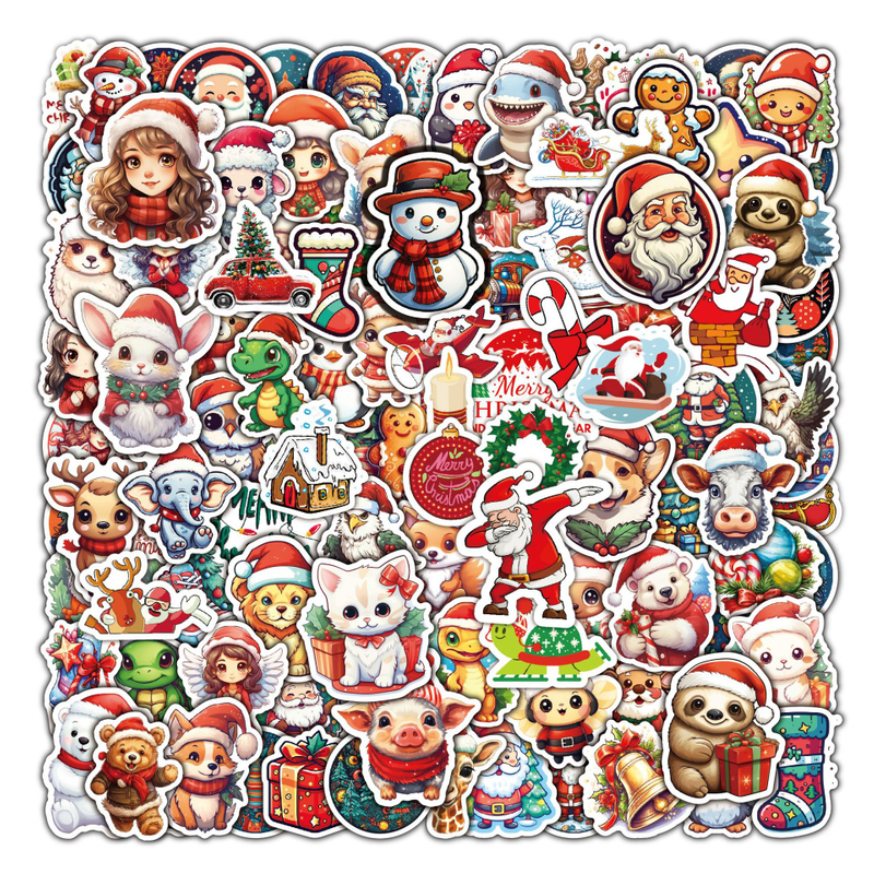 Vinyl Die Cut Cartoon Christmas Stickers Decorations for Laptop