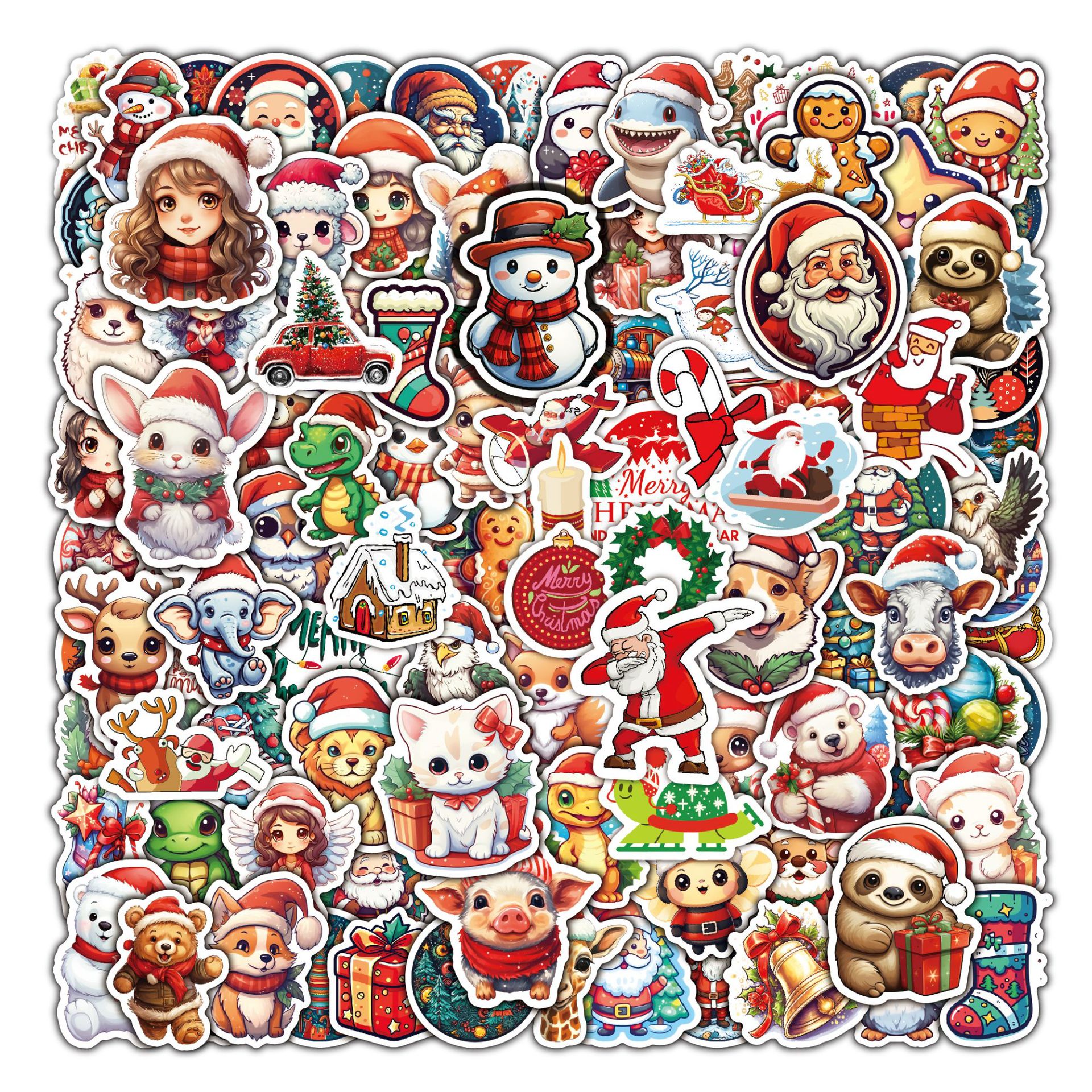 Vinyl Die Cut Cartoon Christmas Stickers Decorations for Laptop