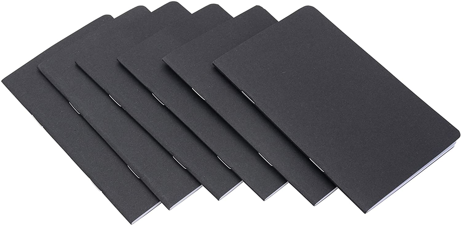 5.5 Inch X 3.5 Inch 32 Sheets Small Pocket Black Cover Pocket Notebook