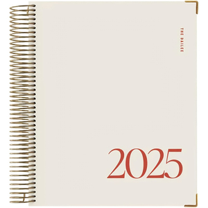 180° Lay Flat 2025-2026 Daily & Monthly Planner with Exercise Log Waterproof Leather Cover Ribbon Bookmark
