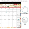 Floral Design Monthly Wall Calendar from Jul. 2025 - Dec. 2026 with Corner Protectors & Large Ruled Blocks