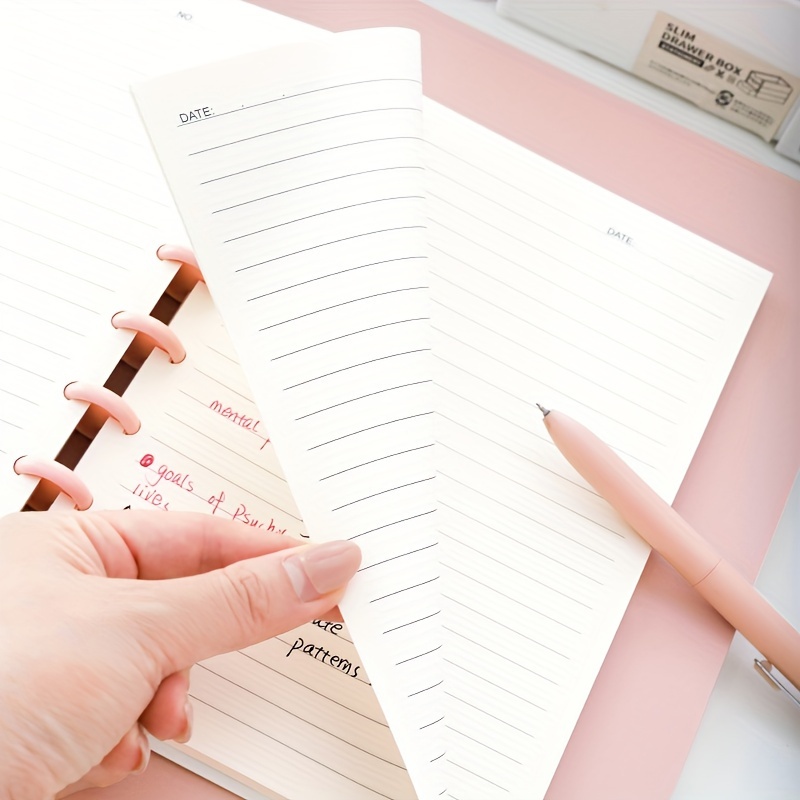A5 Simple Mushroom Buckle Loose-leaf Notebook Removable Notebook High-looking Ins Notepad Horizontal Line