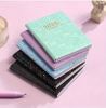 Sparkle Glitter 2025 Elegant Faux Leather A7 Calendar Notebook 365 Days & Weekly Planner Portable Pocket Diary
