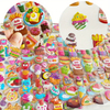 Sweet Cartoon Cake Delicious Puffy Sticker Collection for Kids 3D Puffy Dessert Cupcake And Tropical Fruit Decals