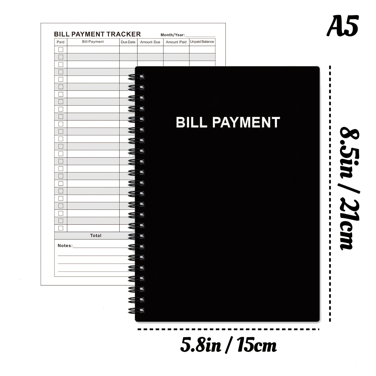 Monthly Bill Organizer & Planner for Personal Budgeting Financial Payments Checklist Organizer Bill Tracker Notebook Planner