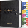 2025 A5 Leather Planner 365-Day Weekly & Monthly Organizer with Elastic Band Closure And Inner Pocket