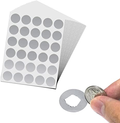 Customized with Logo Silver Adhesive Scratch off Card Stickers Label Printing Roll Round Circle Gift Seal Self Peel Stick Decals