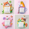 Custom 3d Foam Wall Stickers on-off Switch Outlet Cover Cute Beautiful Cartoon Animal Sticker Bedroom Kitchen Office Decor 