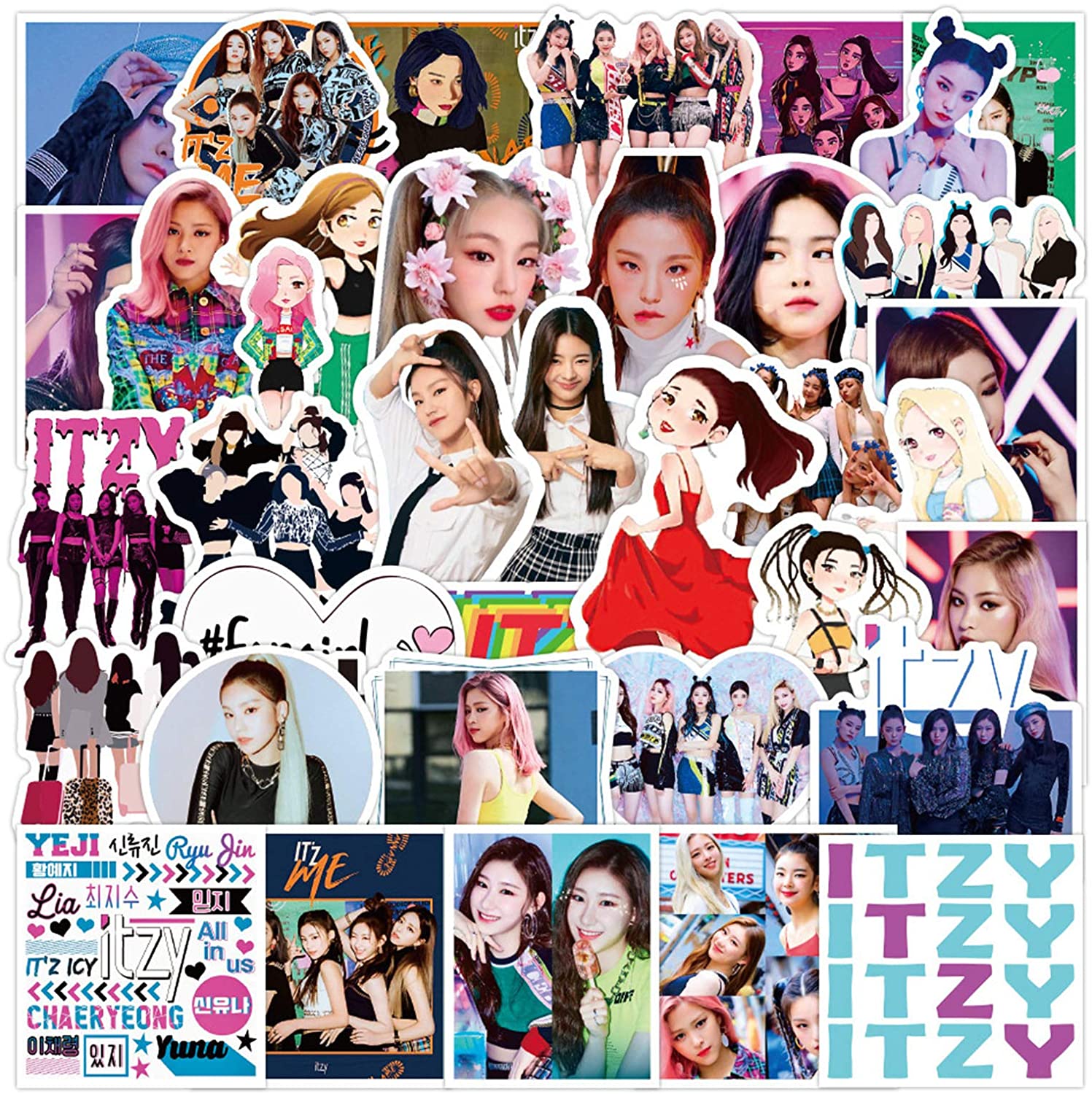 Kpop Itzy Stickers Trendy Cool Singer Graffiti Decals for Phone Water Bottles Sticker
