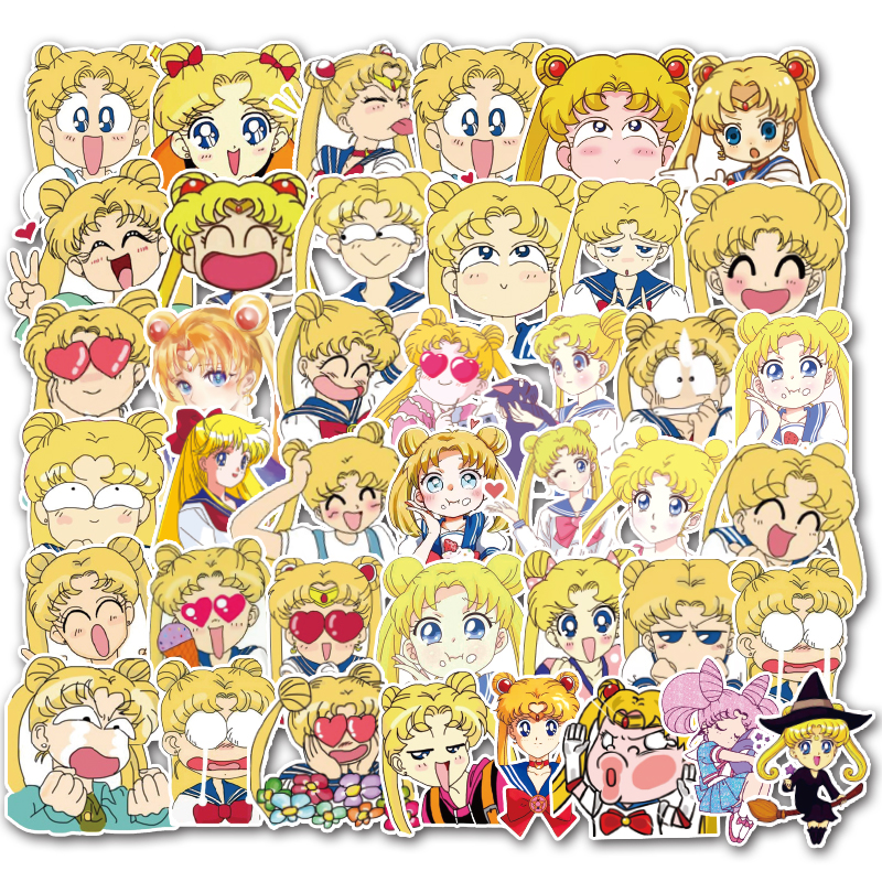 Sailor Moon Anime Girl Stickers Snowboard Laptop Luggage Car Motorcycle Bicycle Fridge DIY Styling Vinyl Home Gift for Girl