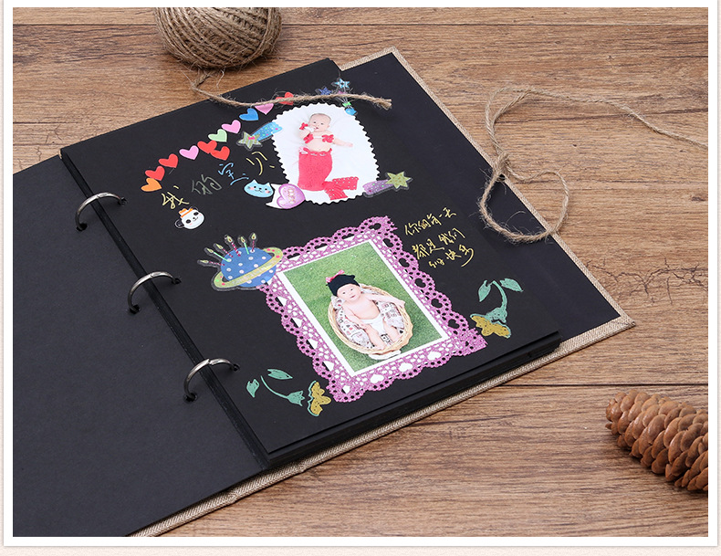 Linen Cover Large Photo Album for 4x6 8x10 Pictures Linen Scrapbook Album
