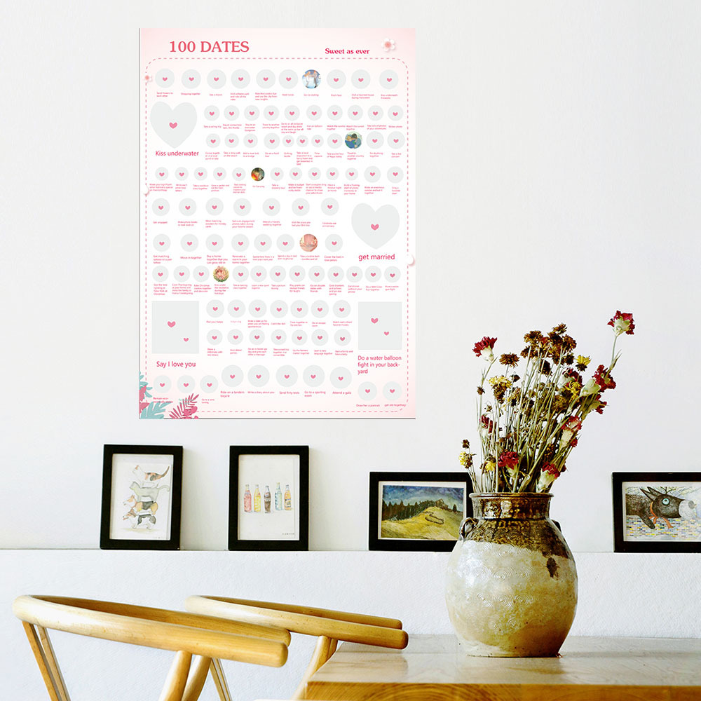 100 Adventure Challenge Couples Scratch Off Cards Date Deck Scratch Off Posters for Couple