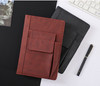 Refillable Lined Meeting Business Notebook with Front Pockets And Pen Pocket, Luxury A5 Size Hardcover Journal with 3 Pocket