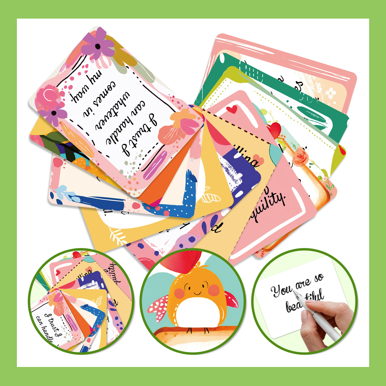 Inspirational Note Inspirational Card Set Daily Positive Spiritual Motivation Quotes Waterproof Affirmation Cards