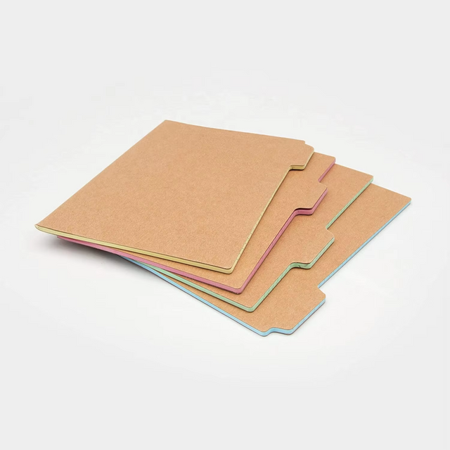 A5 Study Notebooks Kraft Tabbed Notebook Work Journal Colored Paper Note book With Tabs, Divider Tab Notebook