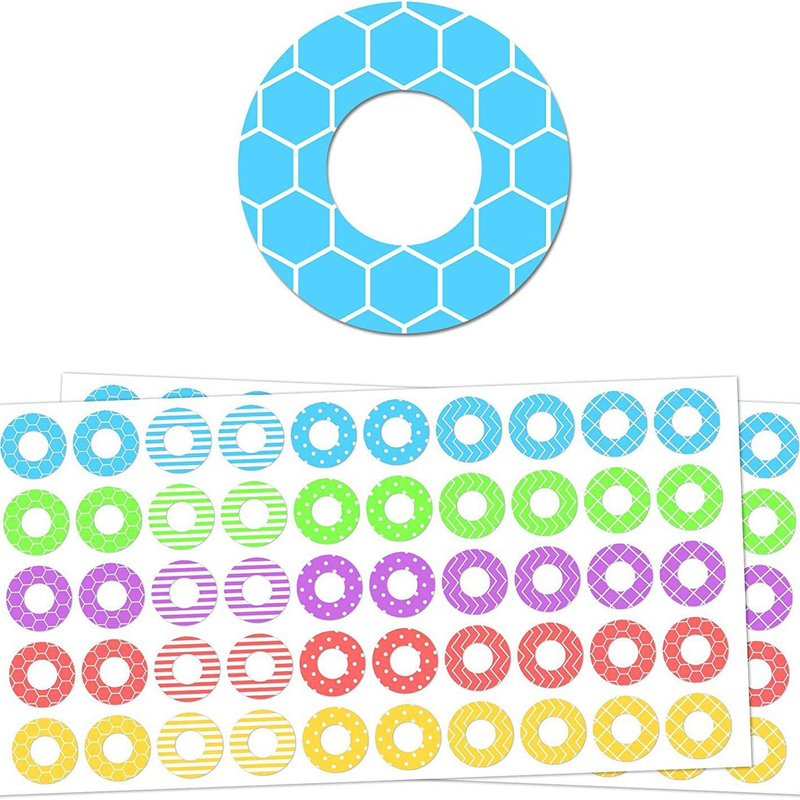 Custom Hole Reinforcement Stickers with Multiple Design Hole Protectors Colorful Circle Labels for Loose-Leaf Paper Sheets