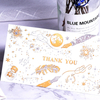 Bi-color Foil Stamped Folded Greeting Card Eco Friendly Recycled Paper Black White Wedding Thank You Cards with Envelope