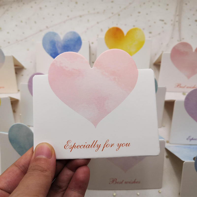 Creative Foldable Love Heart Shaped Greeting Cards Valentines Day Christmas Wedding Birthday Card for All Occasion