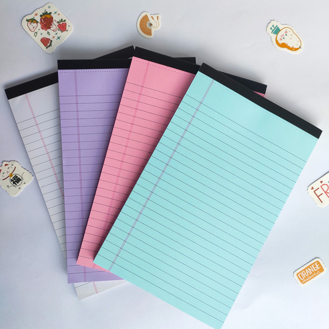 Custom Eco Friendly Kawaii Micro Perforated Writing Pad College Ruled Legal Notepads