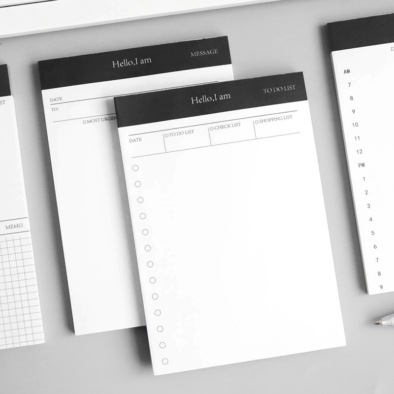 Custom Designs A4 School Notepad Large Luxury Note Pad for Todolist Message Blank Daily Schedule