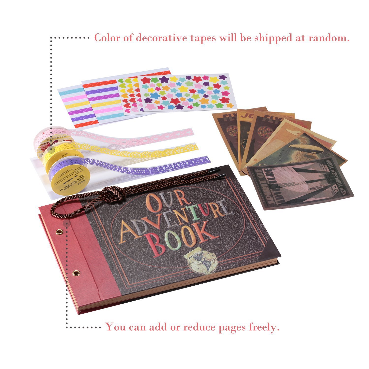 Retro Style Vintage Guestbook Our Adventure Book Scrapbook Photo Album Travel Diary Photo Book for Couples