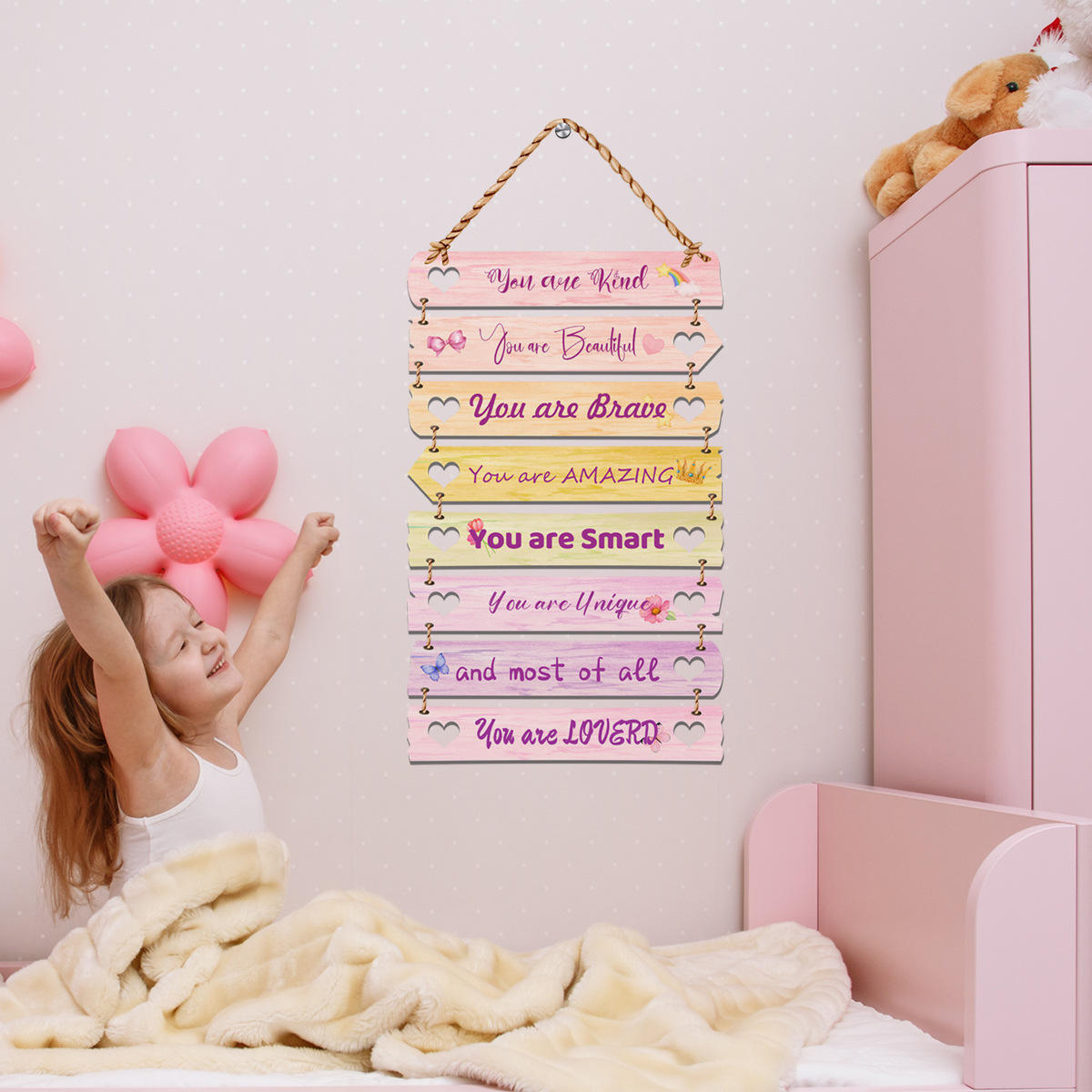 Inspirational Wall Decals Peel And Stick Colorful Positive Affirmations Wall Decor Removable Wall Stickers for Bedroom