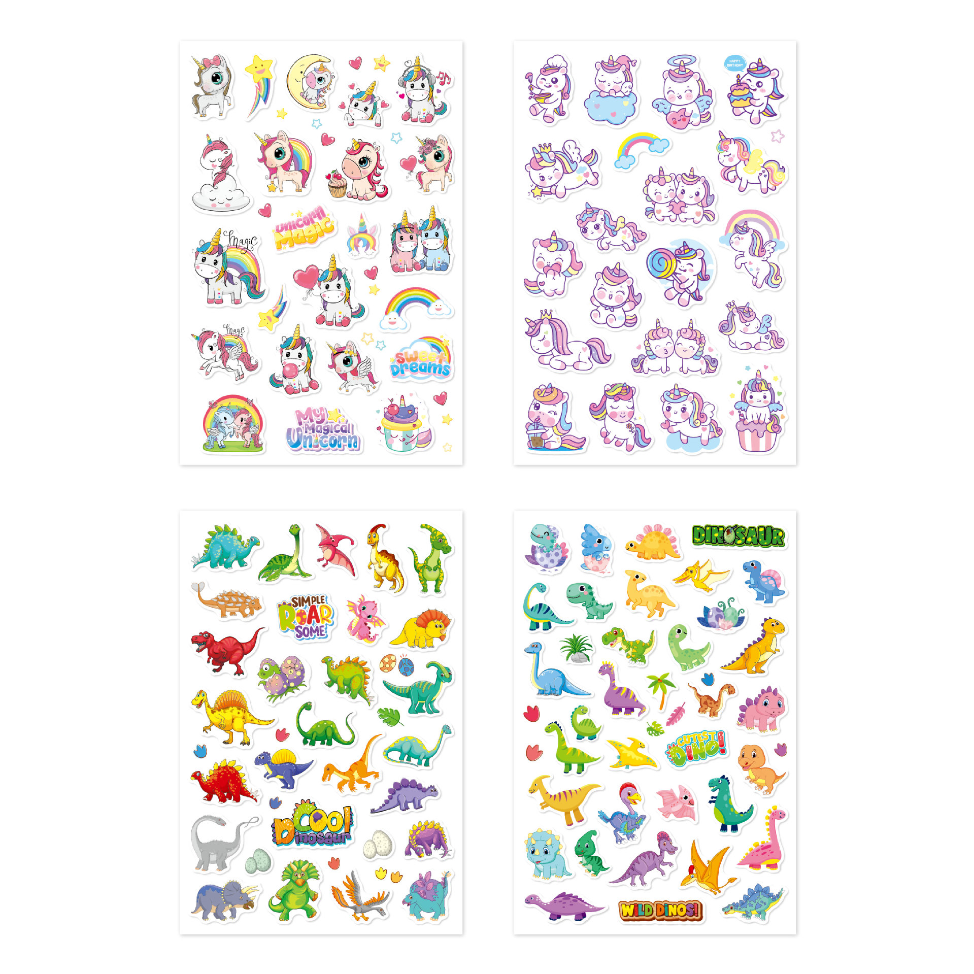 Animal Stickers for Toddlers Kids Bulk Preschool Sticker Sheets Dinosaur Unicorn Ocean World for Reward Craft Scrapbooking