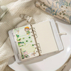 Vintage Flower Fabric Embroidery Floral Cover Loose-Leaf Notebook with Detachable Pages & Elegant Buttons