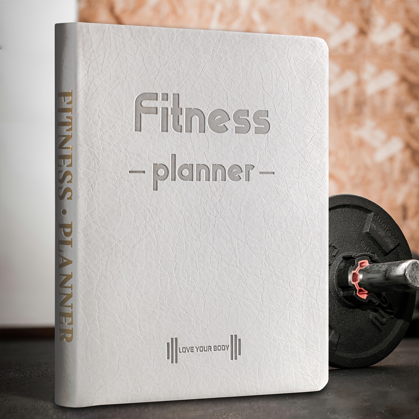 A5 Leatherette Fitness Planner Hardcover Workout Log Book to Track Exercise Progress for Women & Men