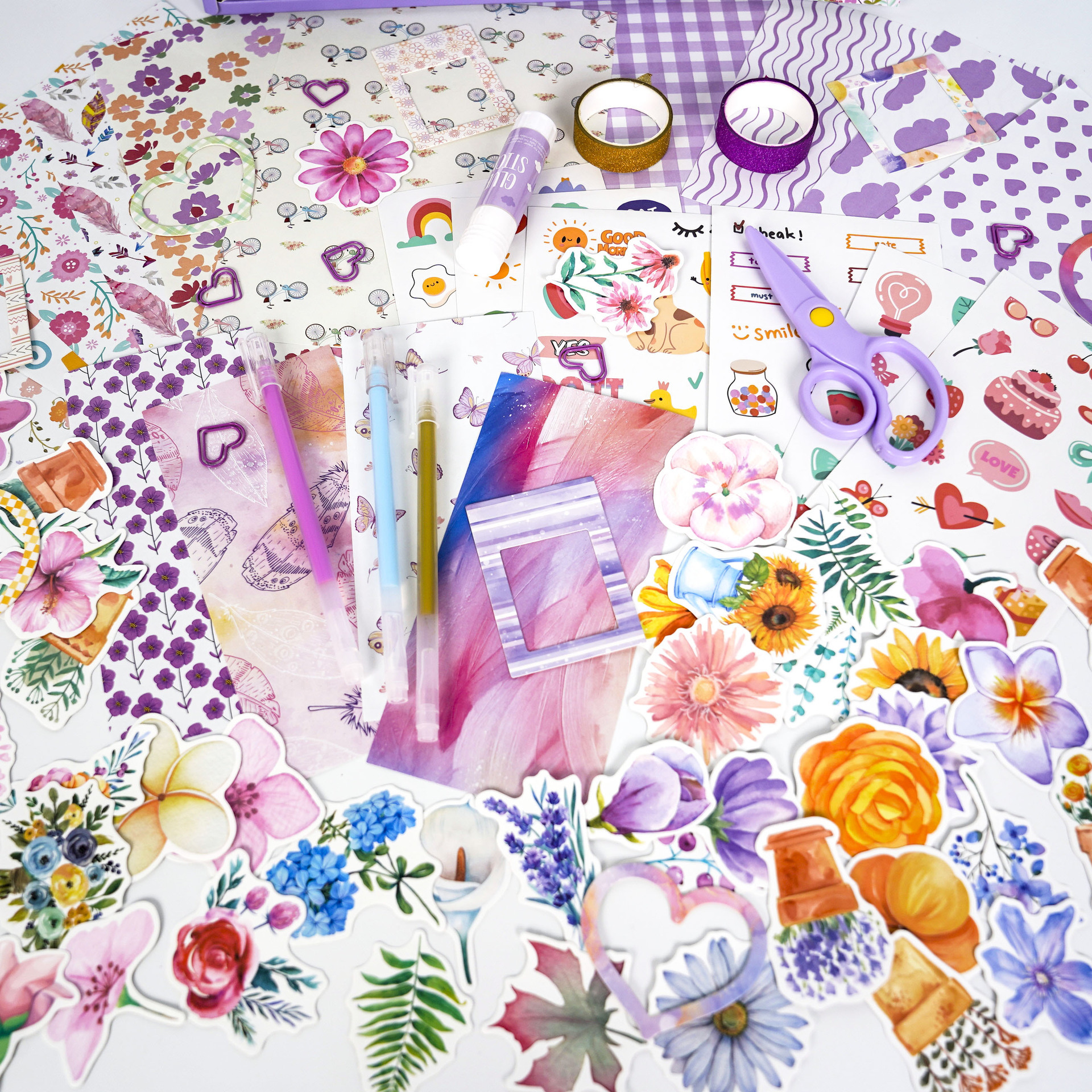 Purple Scrapbook & Diary Kits Journal Kit for Girls Creative Writing Scrapbook Kit with Multiple Accessories