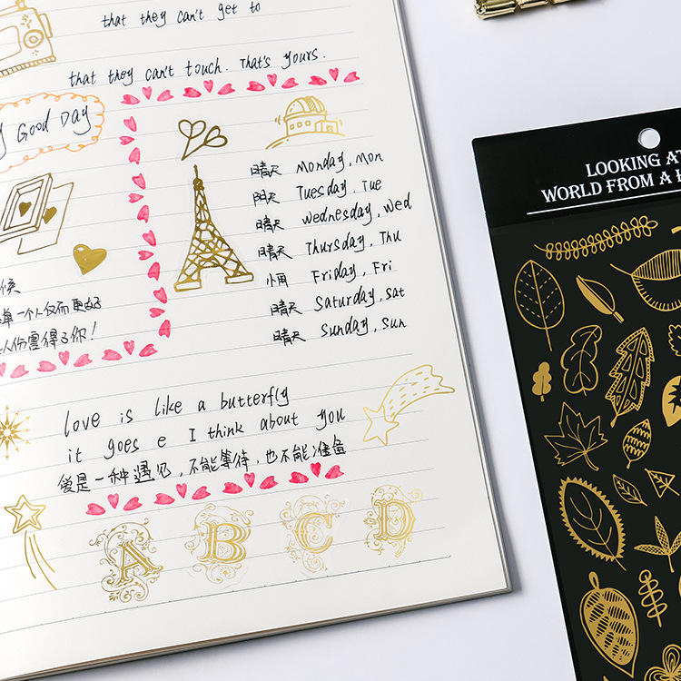 Gold Stamping Journal Stickers 