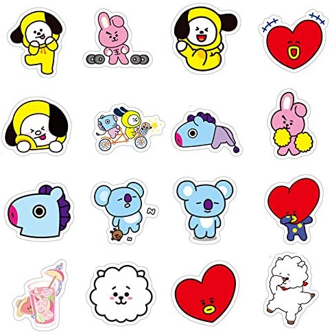 BTS Waterproof Vinyl Decals for Laptop Computer Water Bottle Skateboard BT21 Stickers