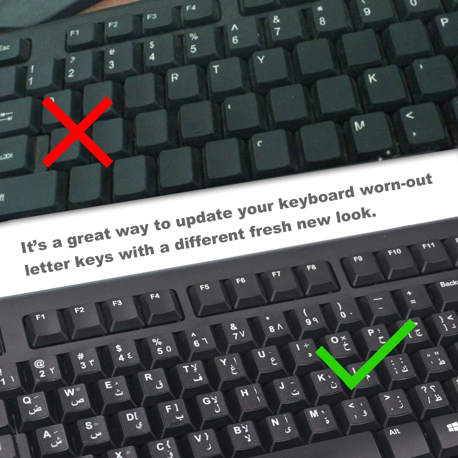 Arabic Keyboard Stickers Replacement for Computer