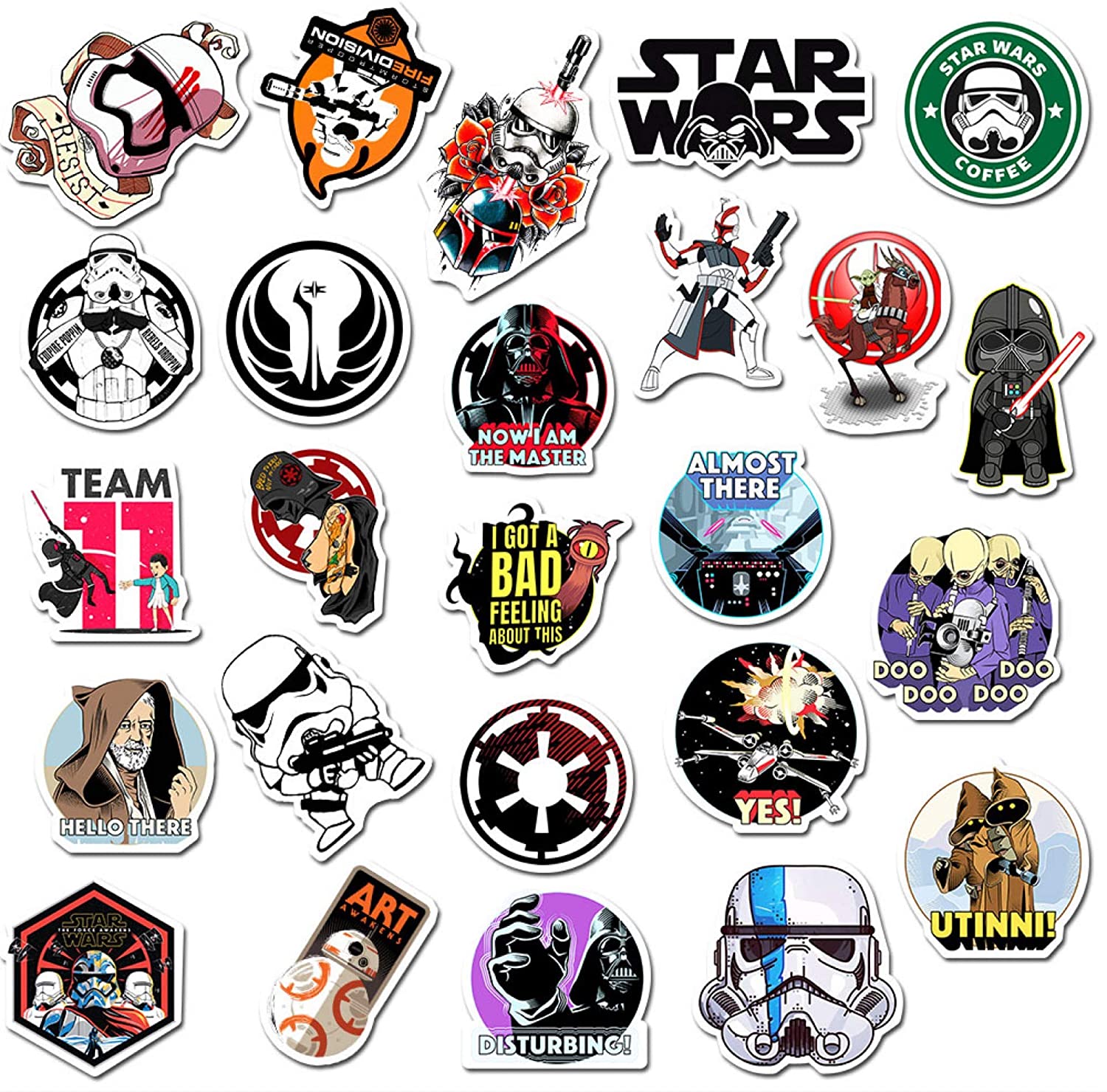 Star Wars Waterproof Stickers of 50 Vinyl Decal Merchandise Laptop Skateboard Bike Sticker 
