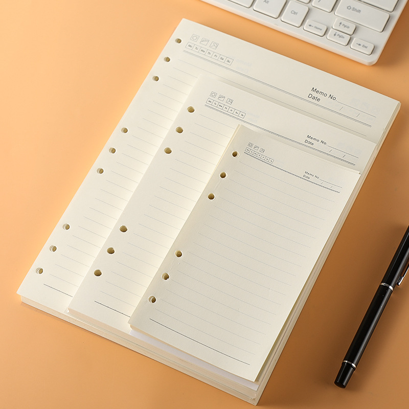 Customized Filler Paper for Notebook Dotted Lined Blank Inner Pages for Loose-leaf Binder A4 A5 A6 6 Holes 9 Holes